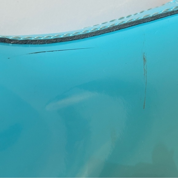 Dr. Doc Martens Sz 5 Air Wair Turquoise Patent Boots - Picture 12 of 13